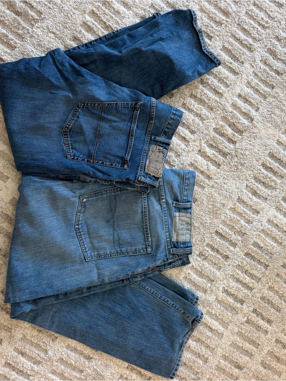 Ralph Lauren Men Lot -2.         Straight-Leg Jeans in Medium & Dark Blue Washes